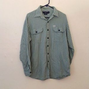 Polo Sport Vintage Green Plaid Button Down Flannel Shirt Size M
